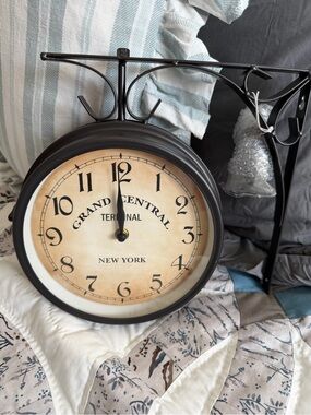 Double-Sided Wall Clock in Black and Cream